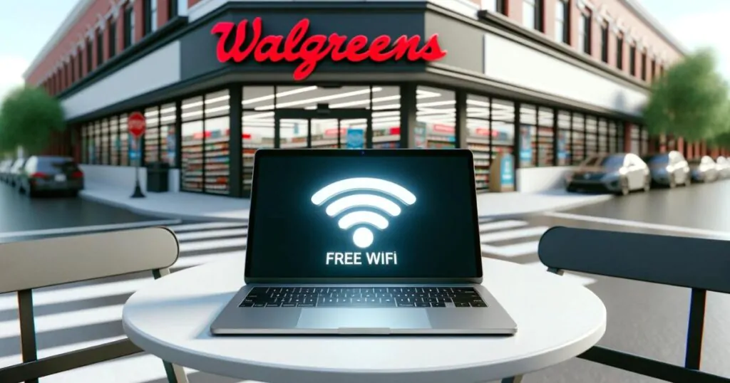 Walgreens free Wi-Fi. 