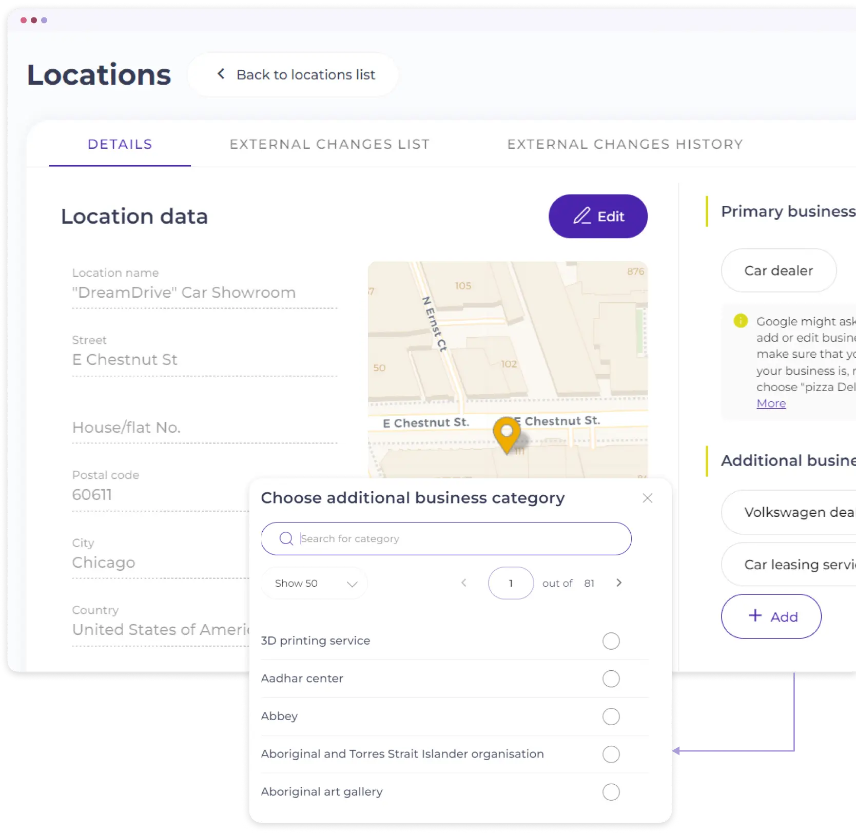 center ai listing management tool 