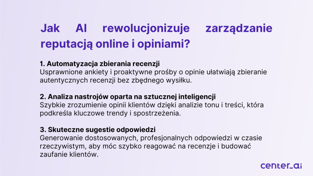 Jak AI rewolucjonizuje zarządzanie reputacją online i opiniami?