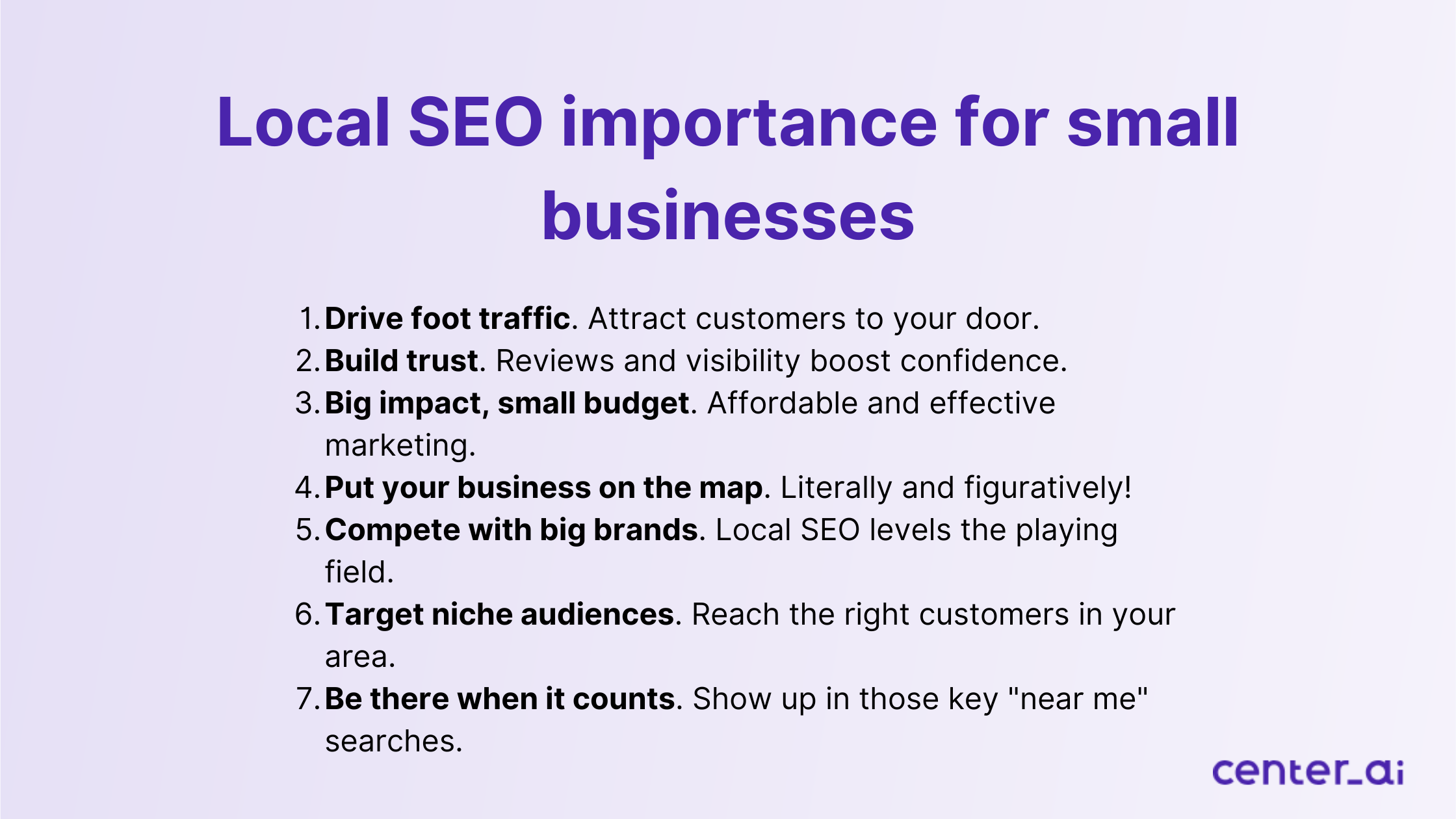 Local SEO importance for small businesses.