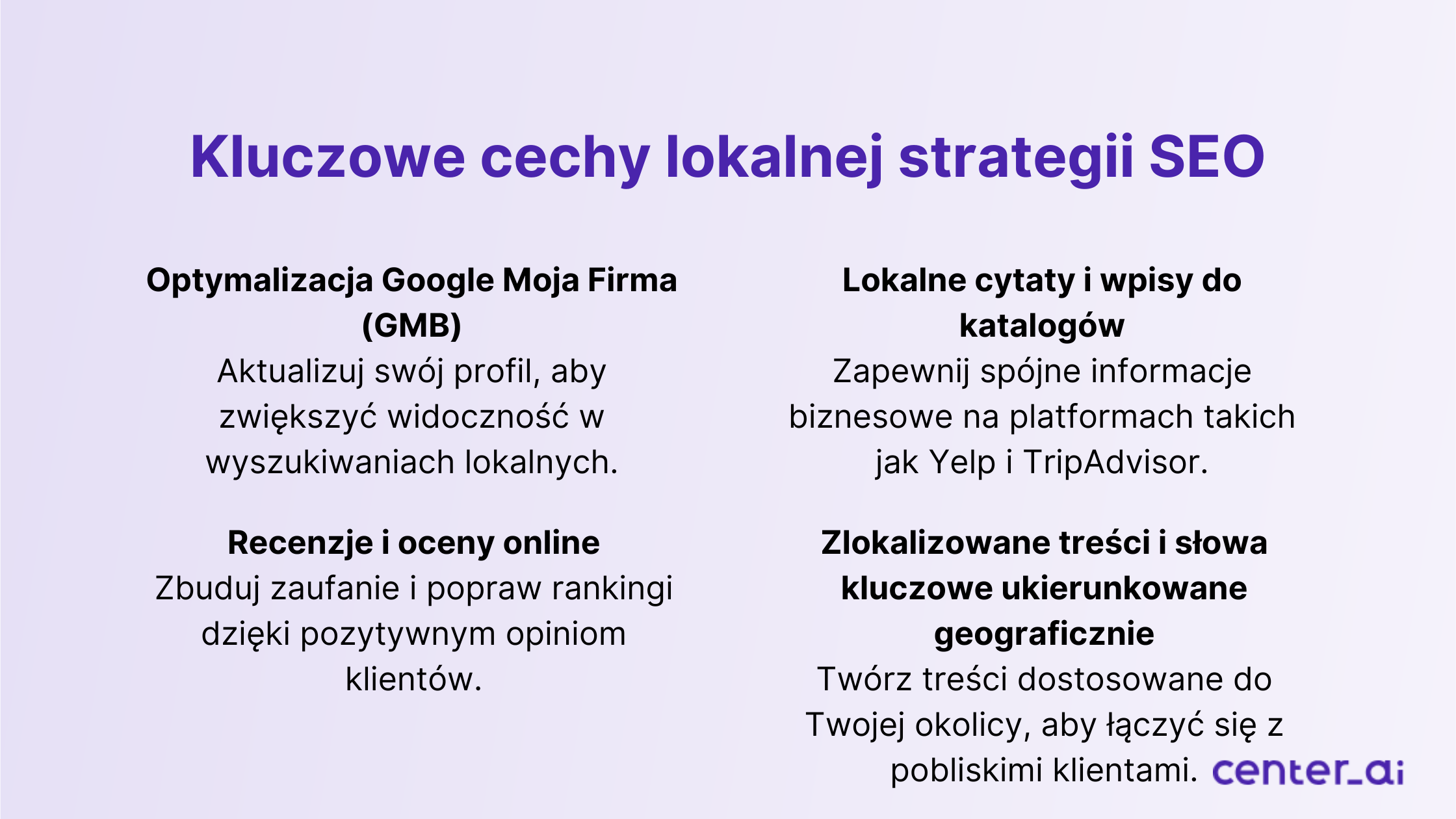 Kluczowe cechy lokalnej strategii SEO.