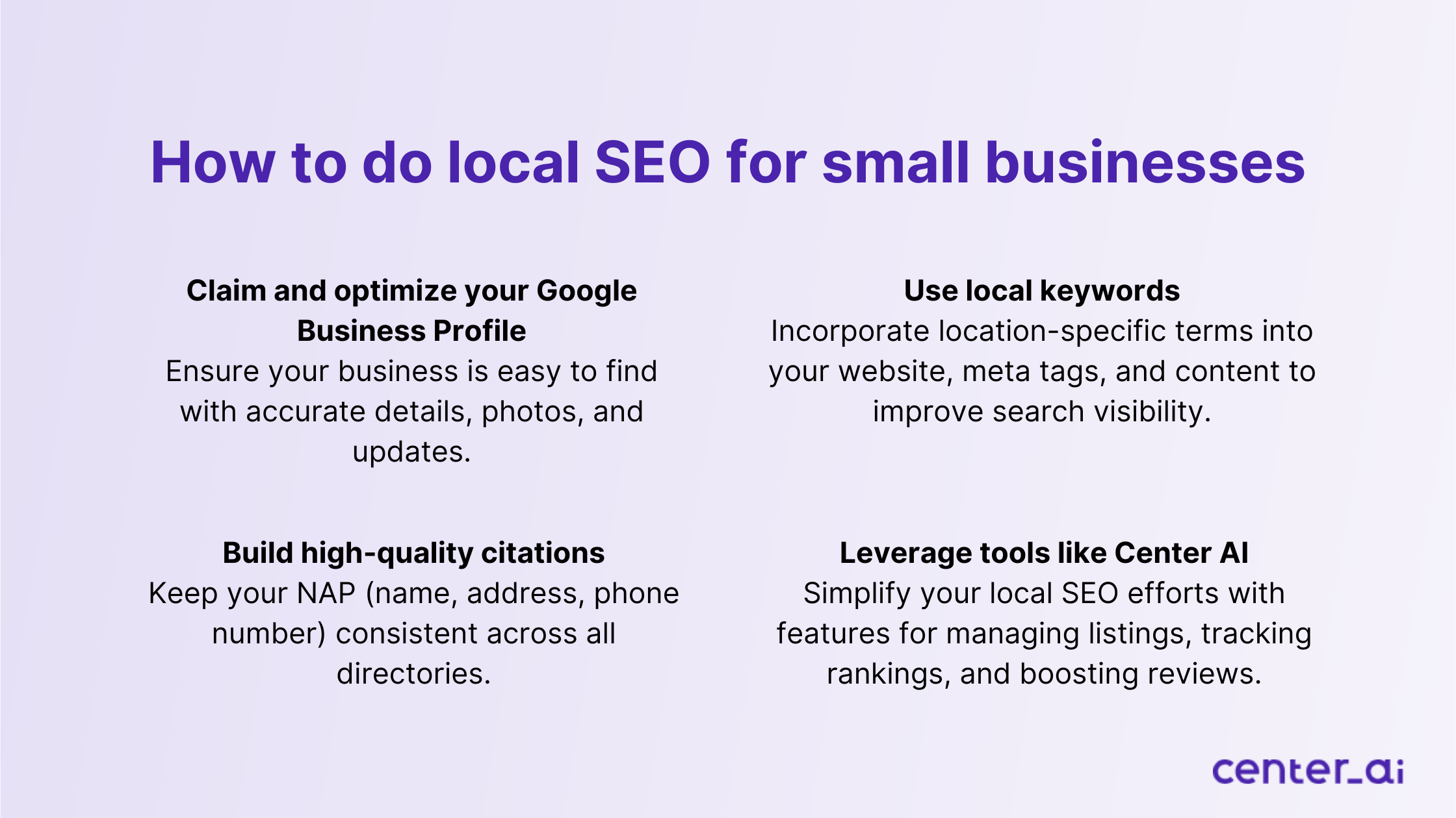 How to do local SEO for small businesses.