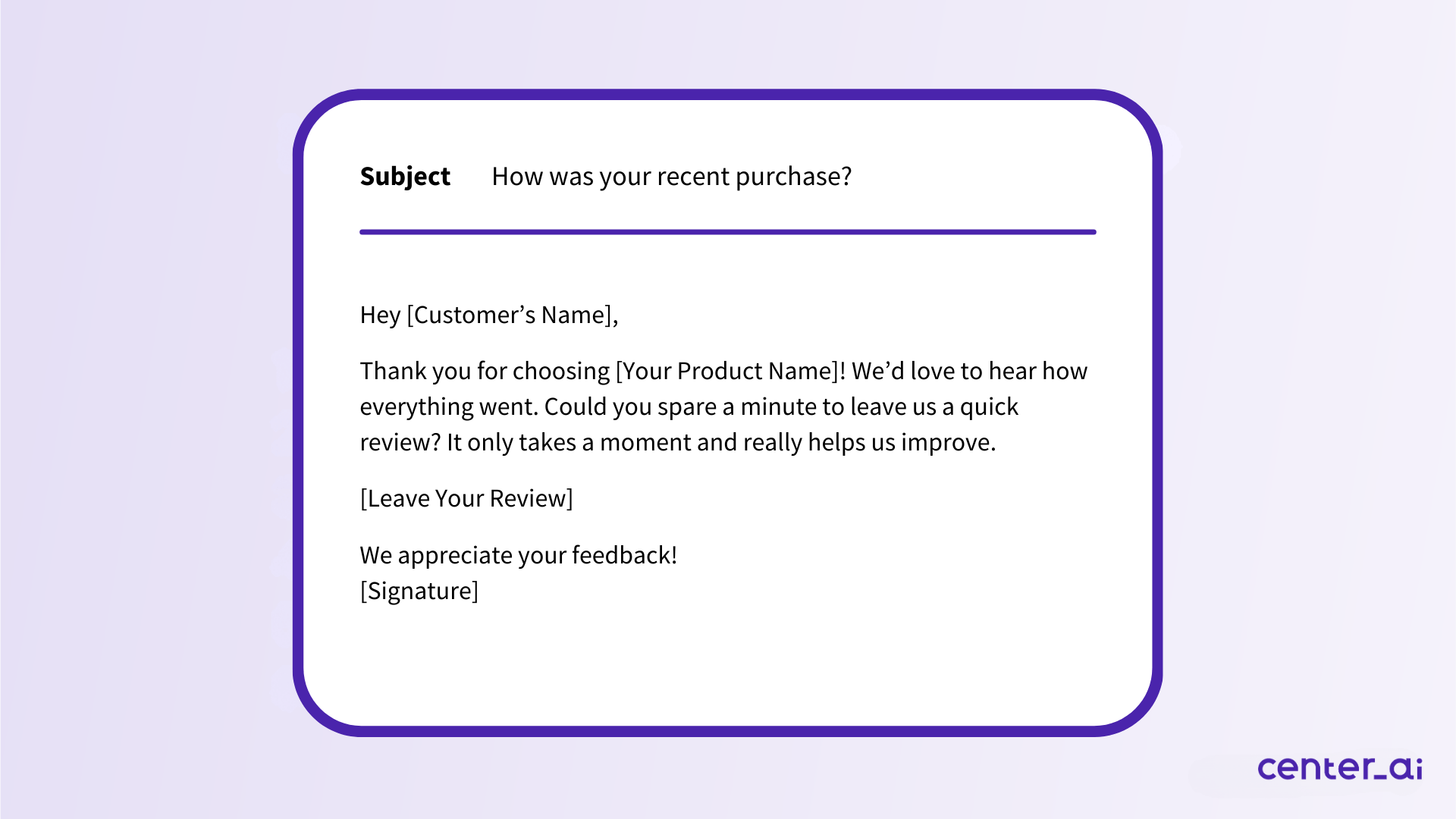 short email template to ask for reviews