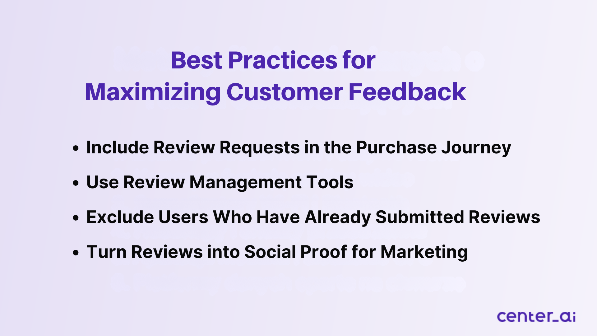 best practices to maximize customer feedback