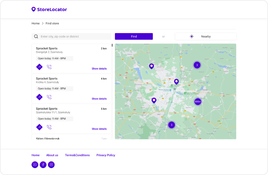 Center AI location finder tool