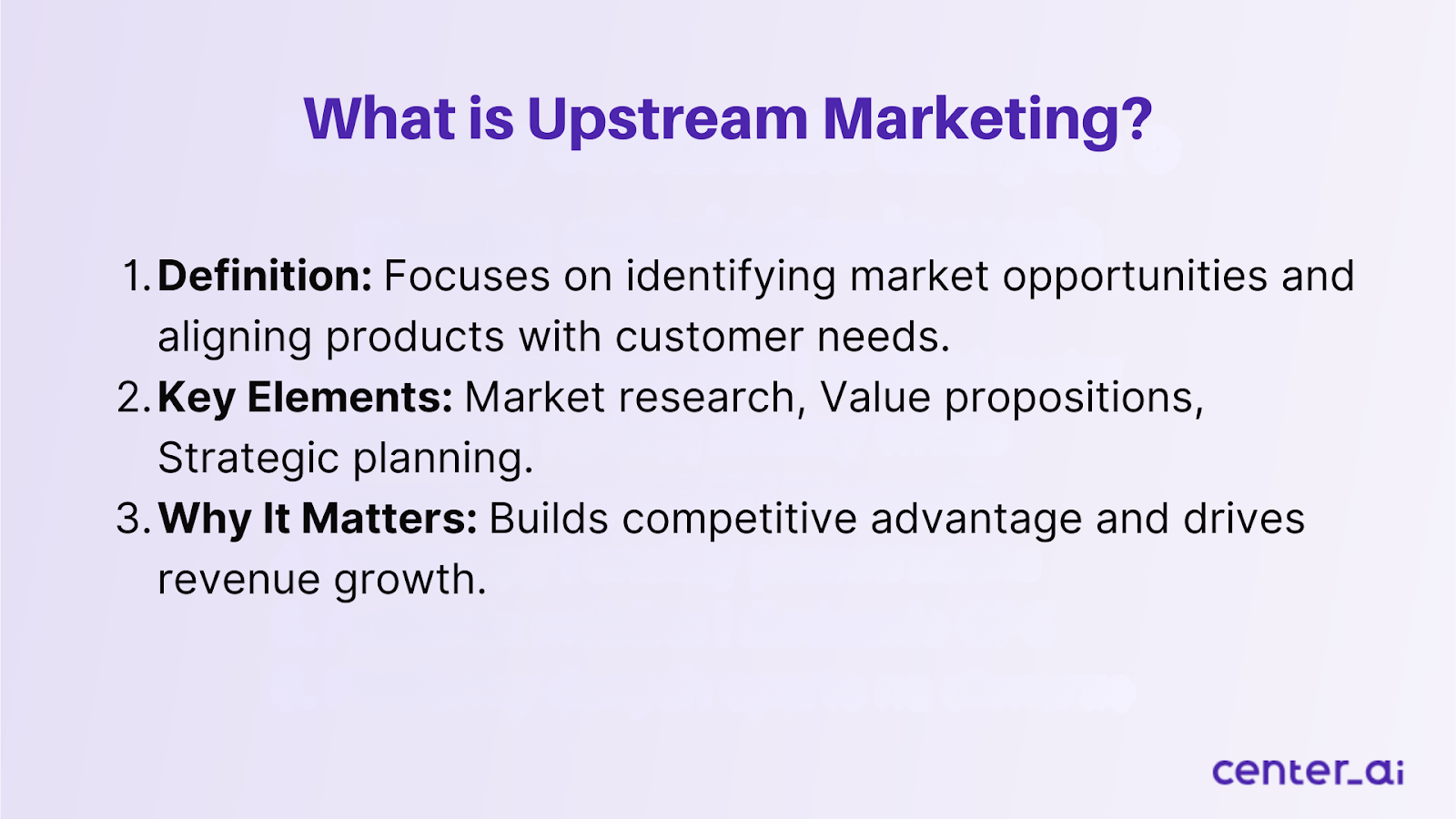 What is upstream marketing - key takeaways