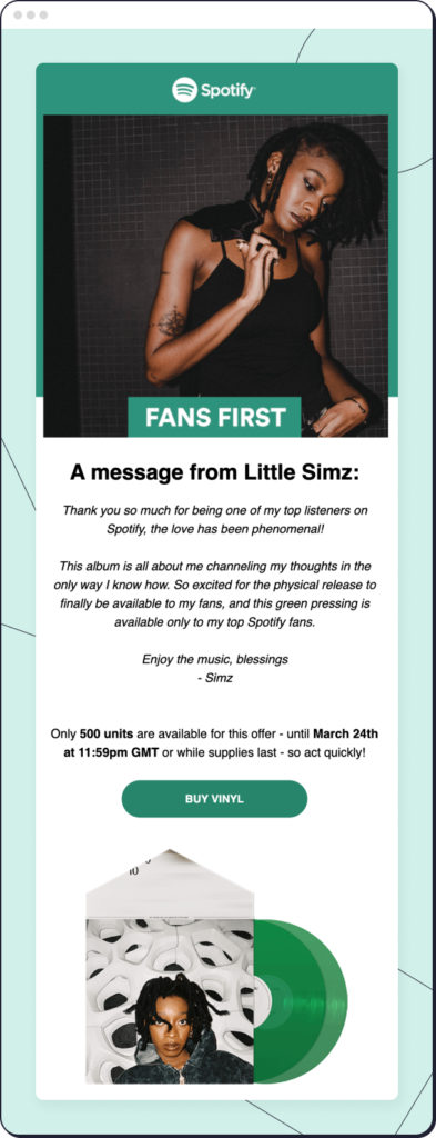 Spotify's email marketing. 