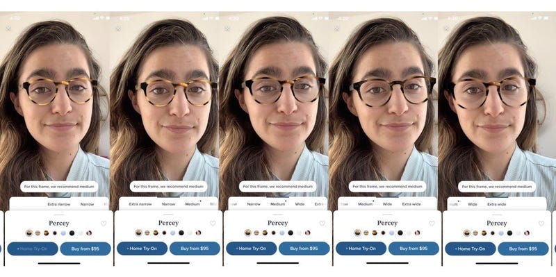 Wirtualne przymierzanie Warby Parker. Źródło: https://www.warbyparker.com/ways-to-try 