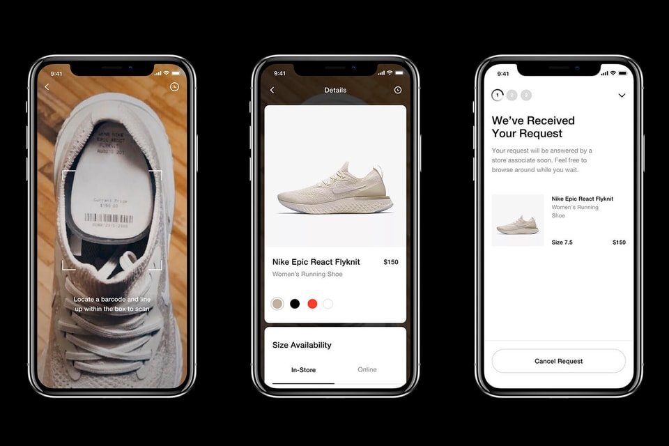 Nike in-store shopping app. 