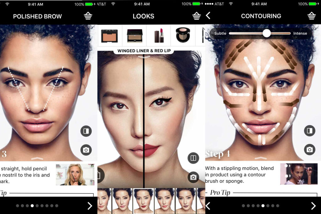 Sephora's virtual makeup with AR. 