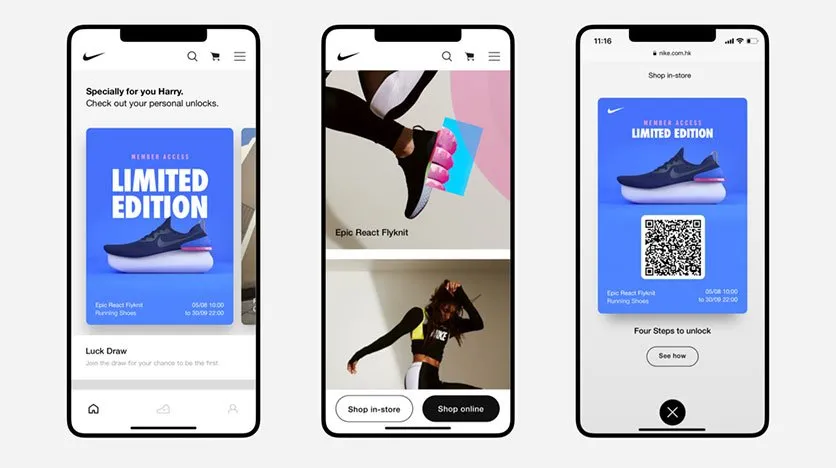 Nike loyalty program app.